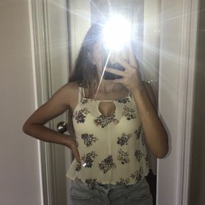 White Floral Blouse Top